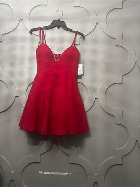 City Triangles Red Double-Strap Flared Chemise